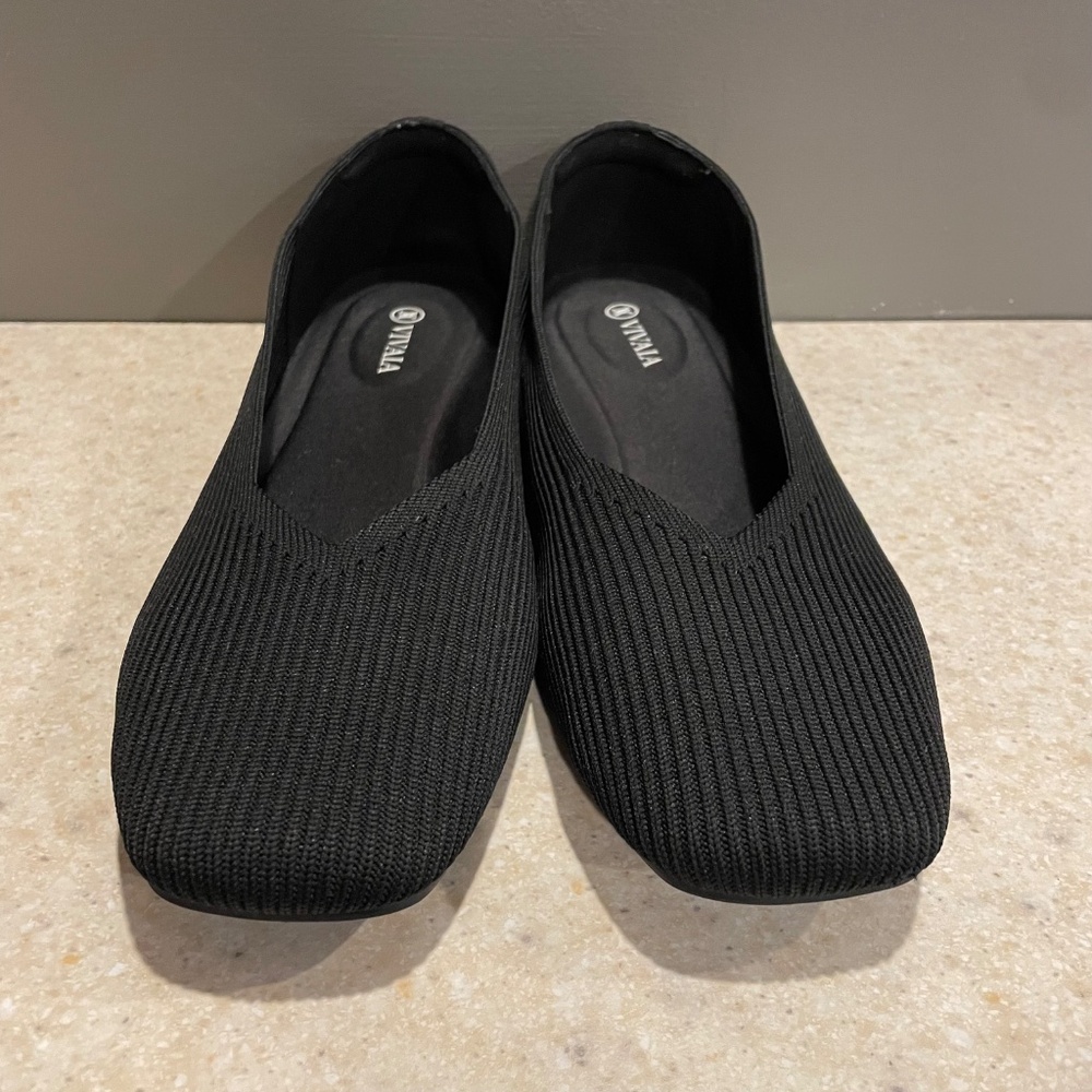 VIVAIA Margot Square Toe V Cut Flats (Margot 2.0) Knit Comfort Ballet US11/EU43 - Picture 2 of 12